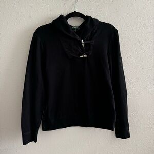 Ralph Lauren Black Hooded Pullover with Toggle Detail - Size M